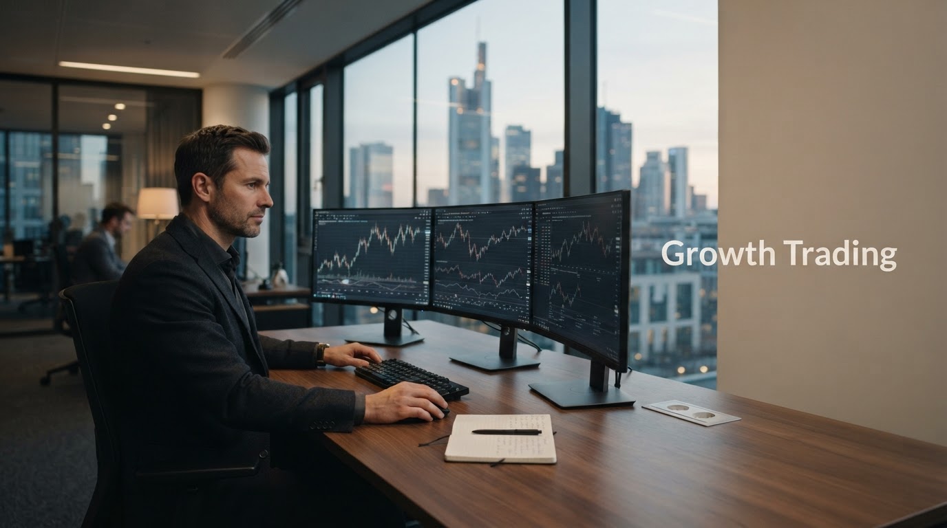 Growth Trading dashboard visualizing AI-driven predictive market data